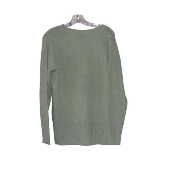 Bandolino Sweater V Neck Pullover Green Women's Large NWT - Picture 4 of 5